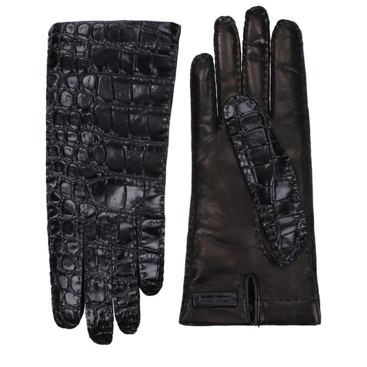 Miu Miu Black Leather Gloves Miu Miu