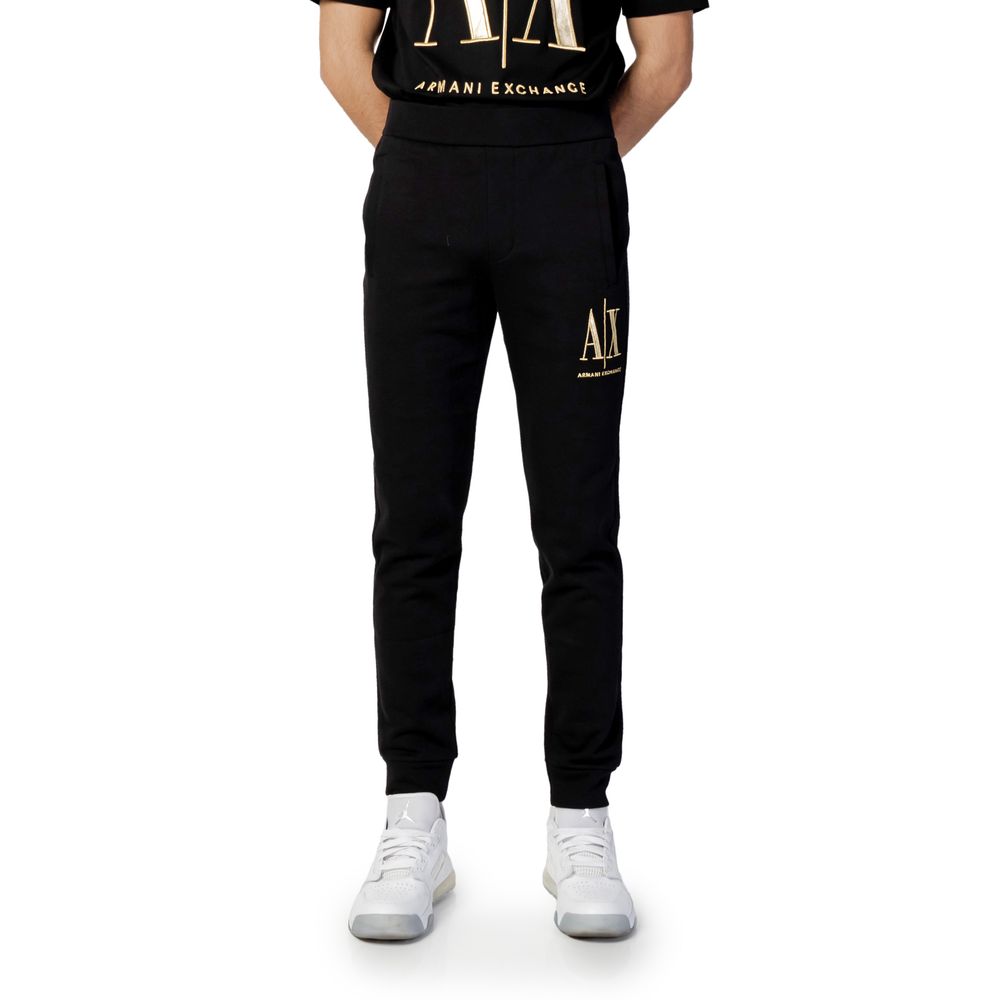 Armani Exchange Black Cotton Joggers Workout Pants