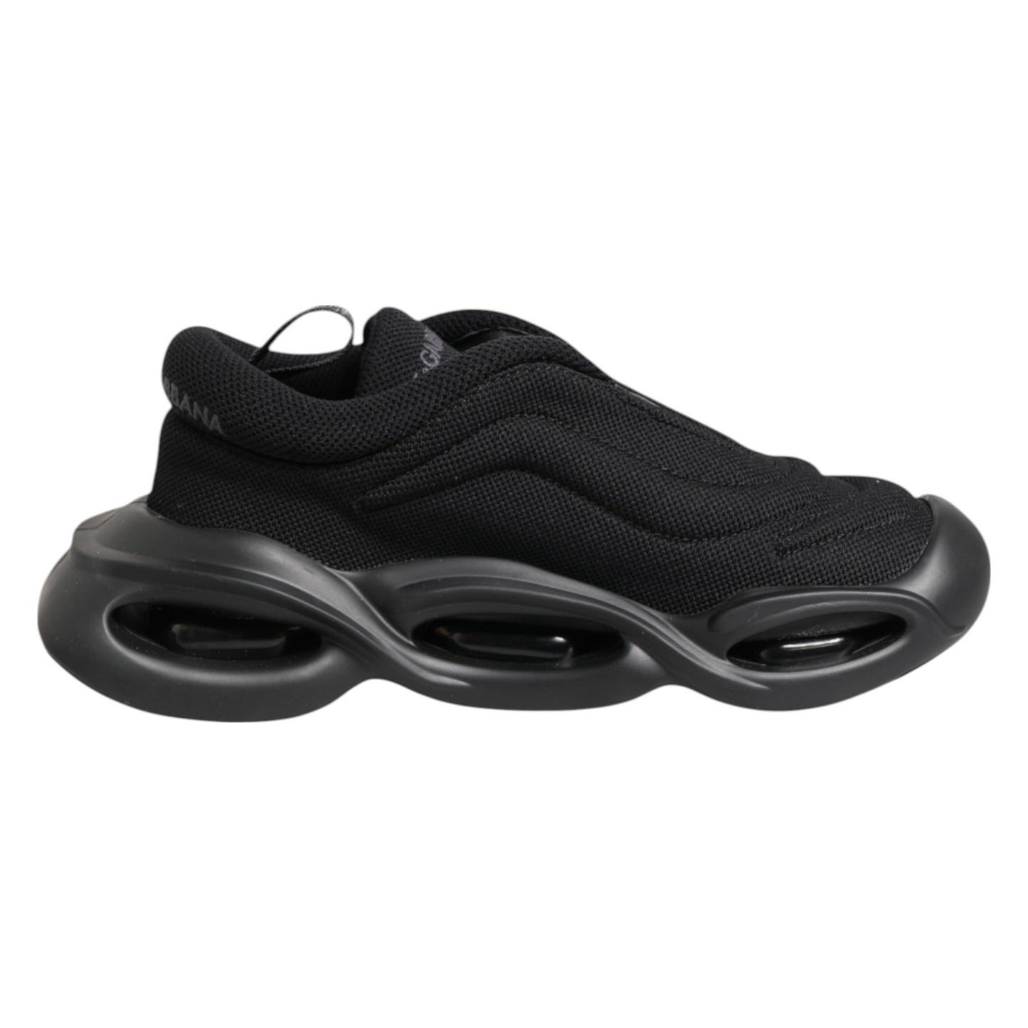 Dolce & Gabbana Black Slip On Low Top Wave Sneakers Shoes Dolce & Gabbana