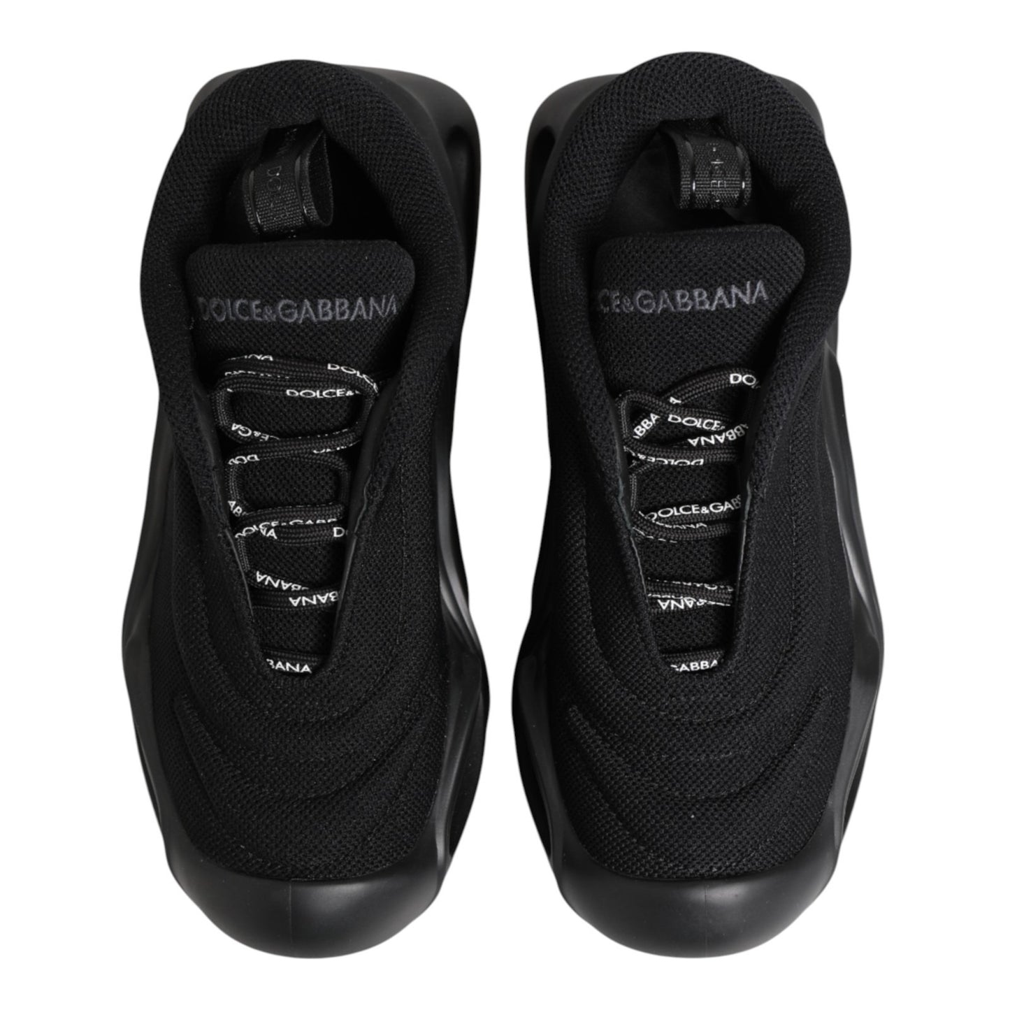Dolce & Gabbana Black Slip On Low Top Wave Sneakers Shoes Dolce & Gabbana