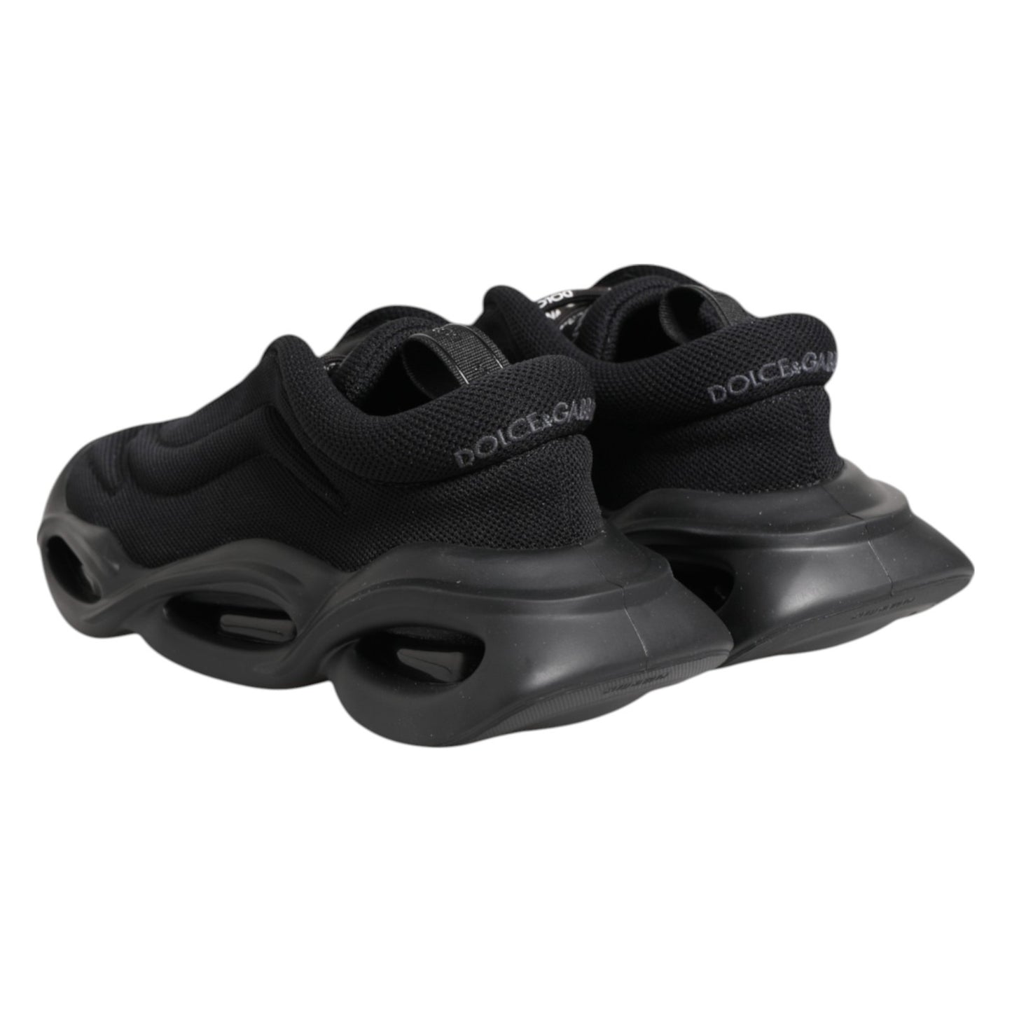 Dolce & Gabbana Black Slip On Low Top Wave Sneakers Shoes Dolce & Gabbana