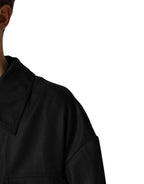 Dolce & Gabbana Black Pockets Collared Trench Coat Jacket - Eljoys Fashion 