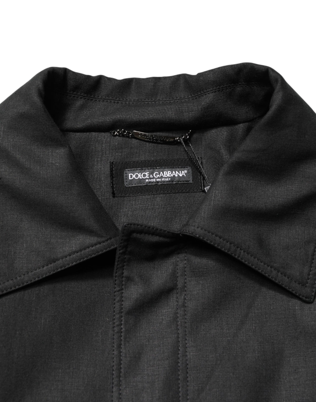 Dolce & Gabbana Black Pockets Collared Trench Coat Jacket - Eljoys Fashion 