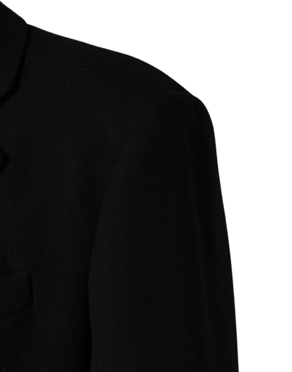 Dolce & Gabbana Black Wool Single Breasted Long Coat Jacket - Eljoys Fashion 