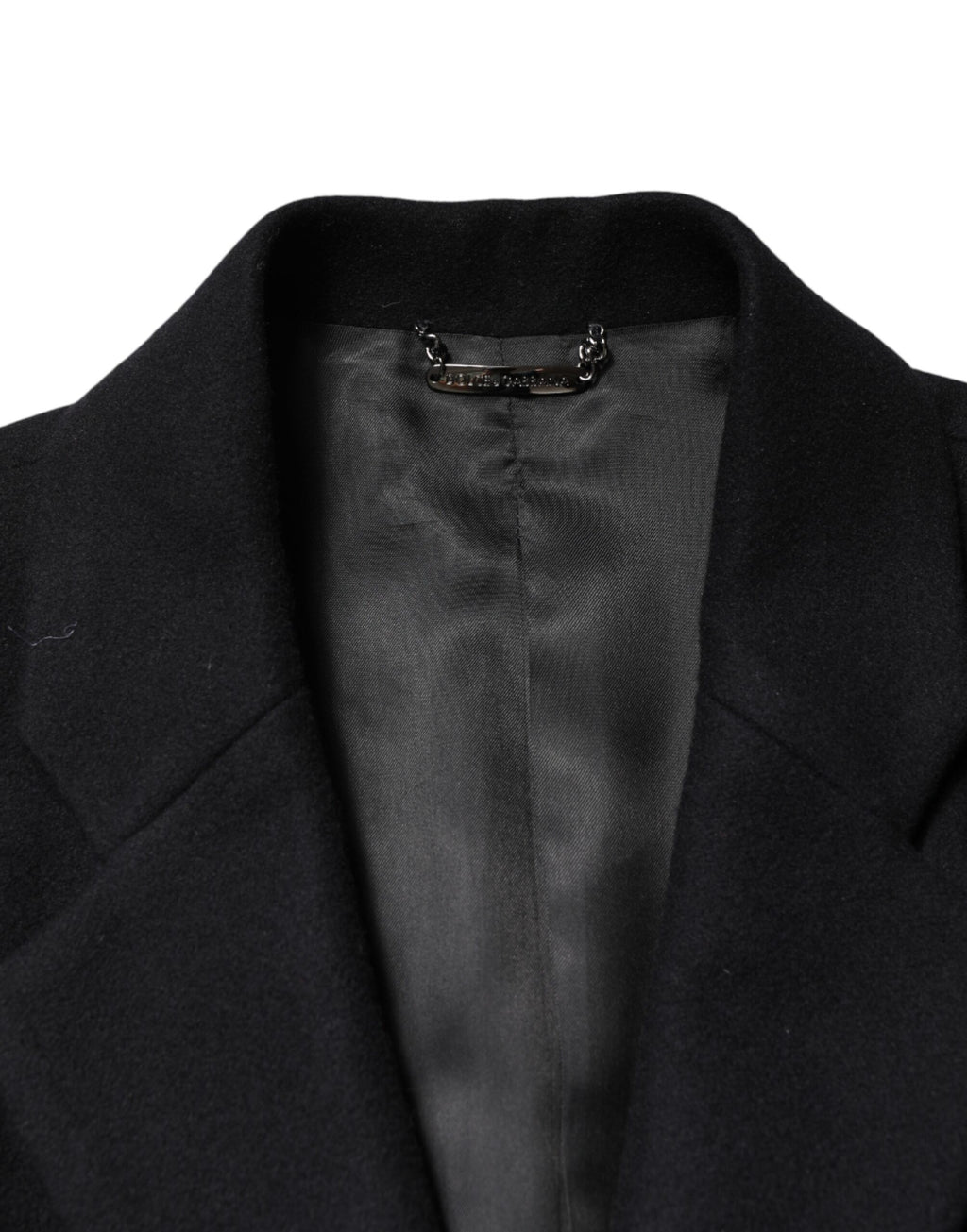 Dolce & Gabbana Black Wool Single Breasted Long Coat Jacket - Eljoys Fashion 
