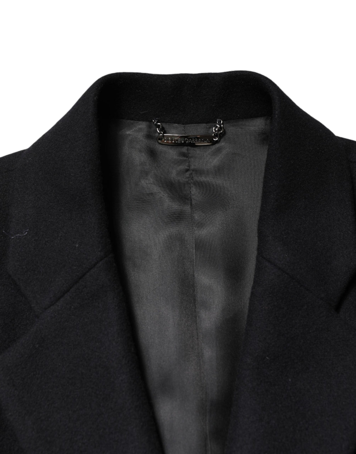 Dolce & Gabbana Black Wool Single Breasted Long Coat Jacket - Eljoys Fashion 