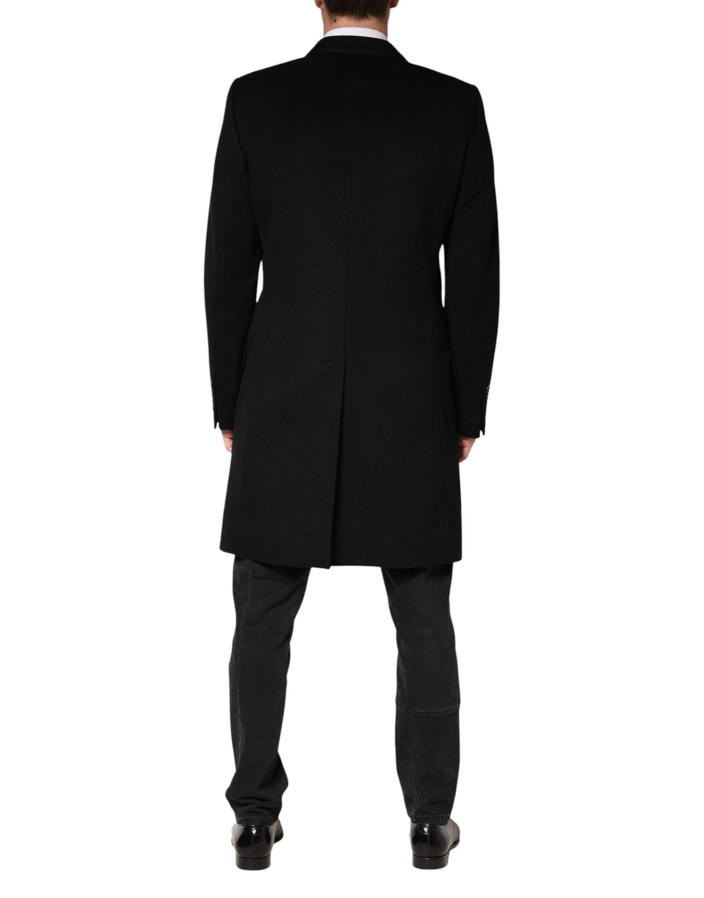 Dolce & Gabbana Black Wool Double Breasted TrenchCoat Jacket - Eljoys Fashion 