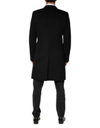 Dolce & Gabbana Black Wool Double Breasted TrenchCoat Jacket - Eljoys Fashion 