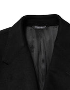 Dolce & Gabbana Black Wool Double Breasted TrenchCoat Jacket - Eljoys Fashion 