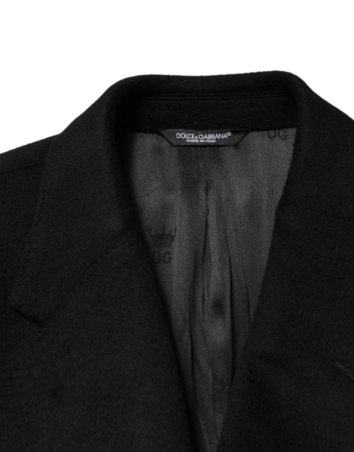 Dolce & Gabbana Black Wool Double Breasted TrenchCoat Jacket - Eljoys Fashion 