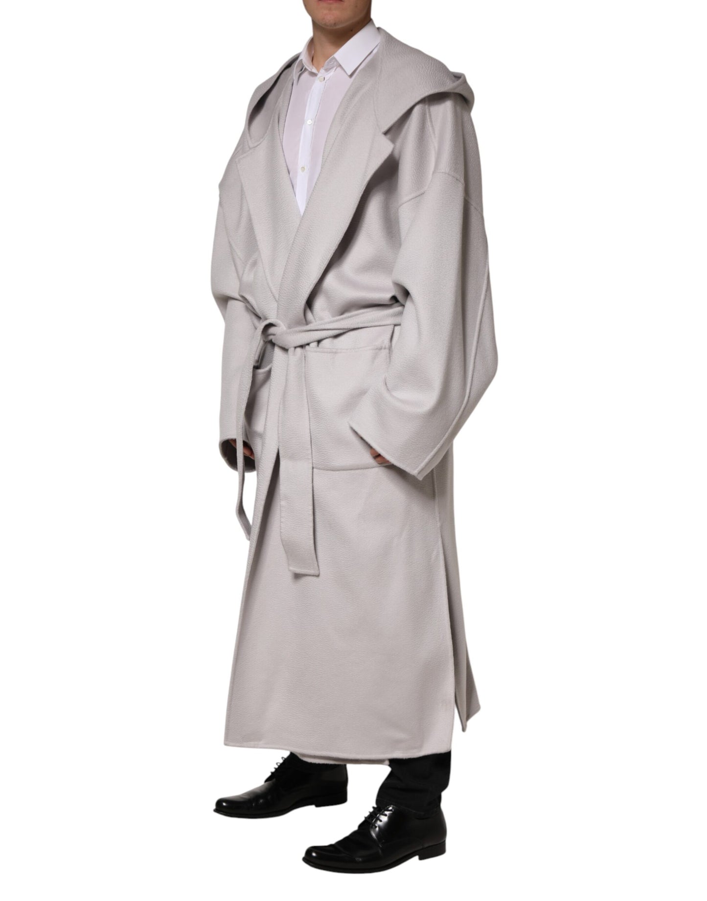 Dolce & Gabbana Off White Belted Long Trench Coat Men Jacket Dolce & Gabbana