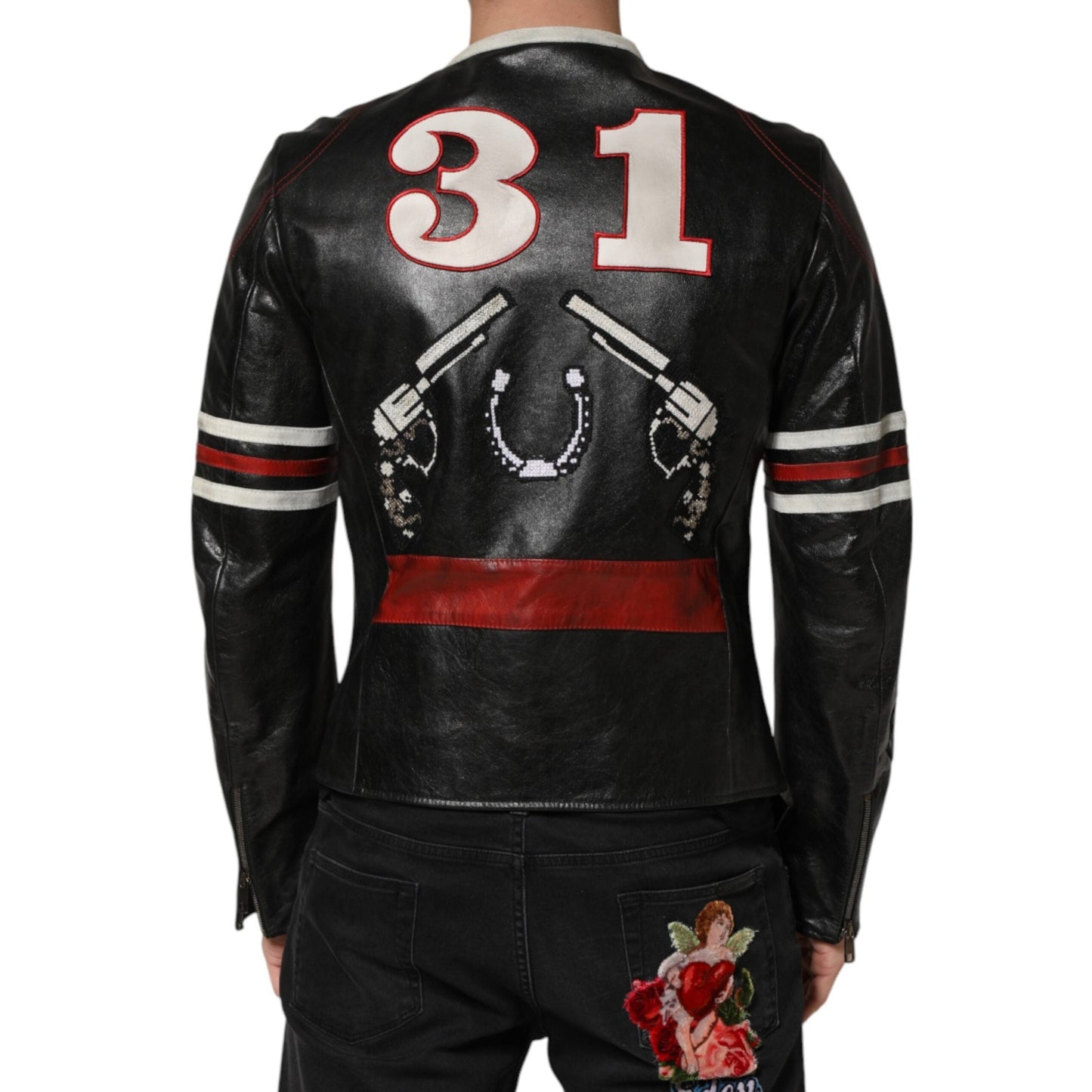 Dolce & Gabbana Multicolor Guns n' Roses Full Zip Men Biker Jacket Dolce & Gabbana