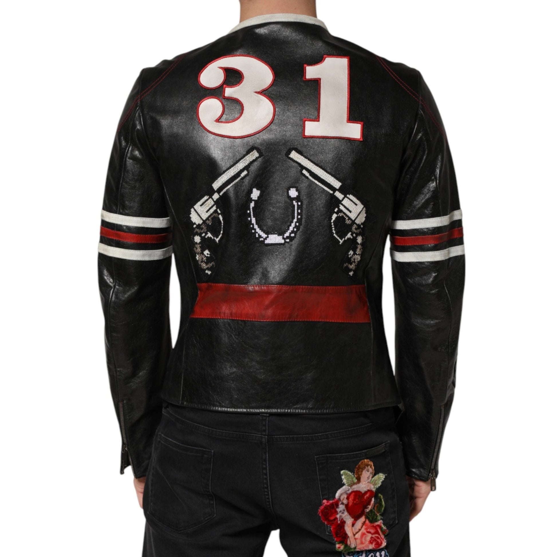 Dolce & Gabbana Multicolor Guns n' Roses Full Zip Men Biker Jacket Dolce & Gabbana