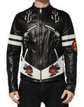 Dolce & Gabbana Black Guns n' Roses FullZip Men Biker Jacket - Eljoys Fashion 