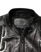 Dolce & Gabbana Black Guns n' Roses FullZip Men Biker Jacket - Eljoys Fashion 