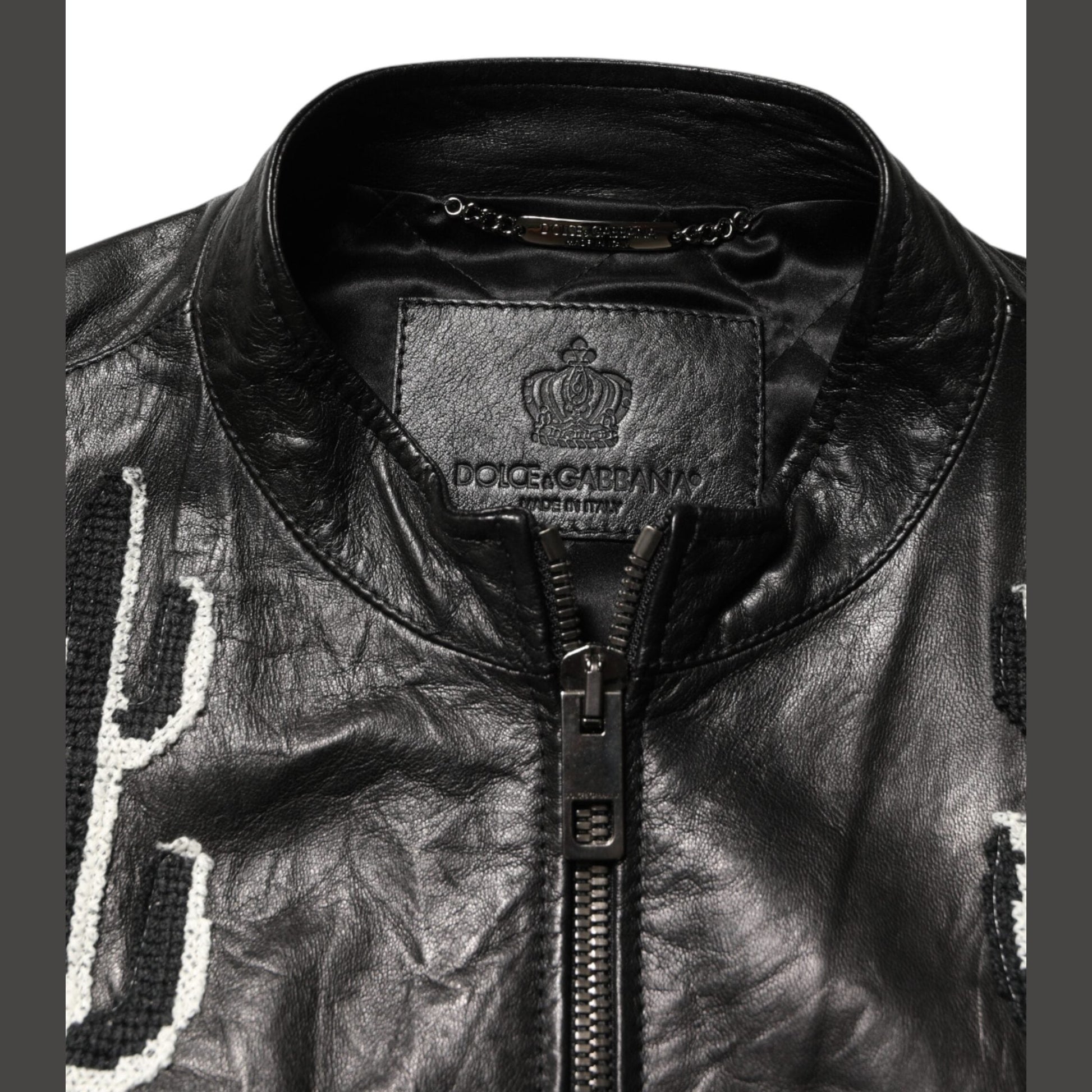 Dolce & Gabbana Black Guns n' Roses FullZip Men Biker Jacket Dolce & Gabbana
