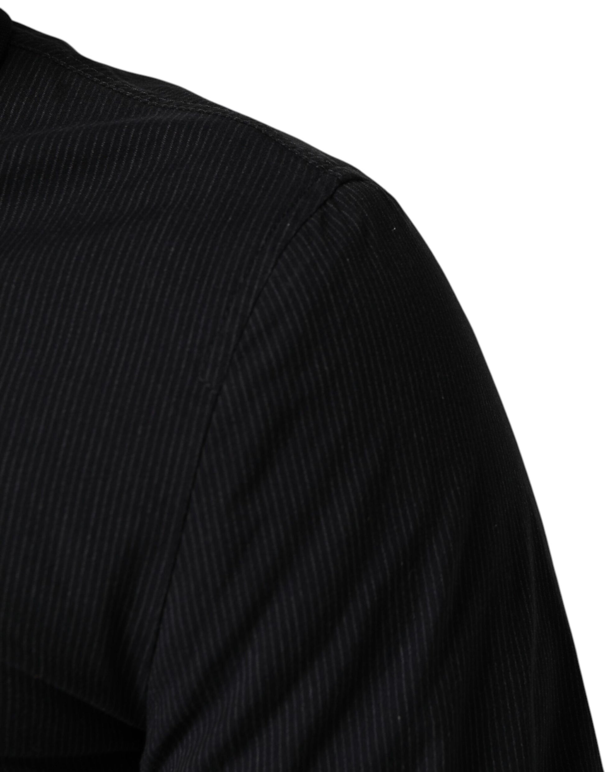 Dolce & Gabbana Dark Blue Cotton Full Zip Bomber Men Jacket Dolce & Gabbana