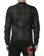 Dolce & Gabbana Black Stripes Cotton Full Zip Bomber Jacket - Eljoys Fashion 