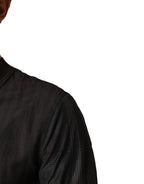 Dolce & Gabbana Black Stripes Cotton Full Zip Bomber Jacket - Eljoys Fashion 