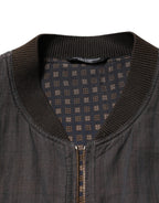 Dolce & Gabbana Black Stripes Cotton Full Zip Bomber Jacket - Eljoys Fashion 