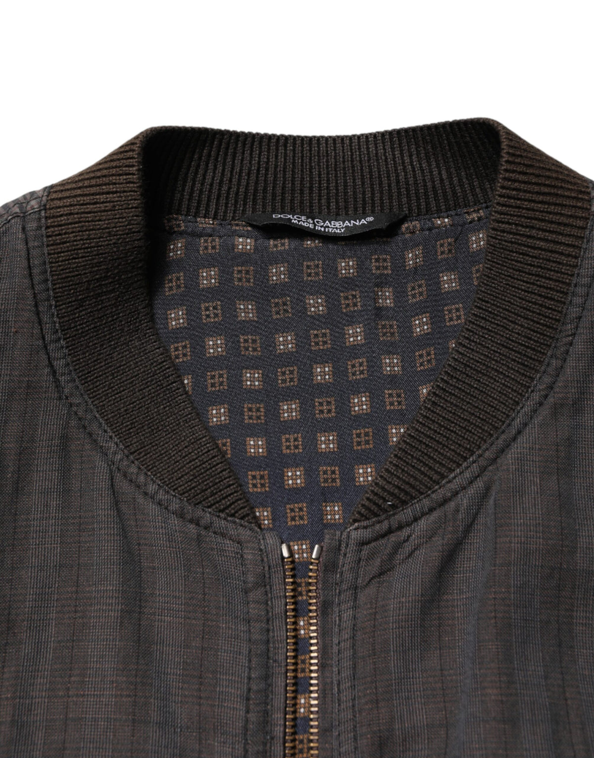 Dolce & Gabbana Black Stripes Cotton Full Zip Bomber Jacket - Eljoys Fashion 