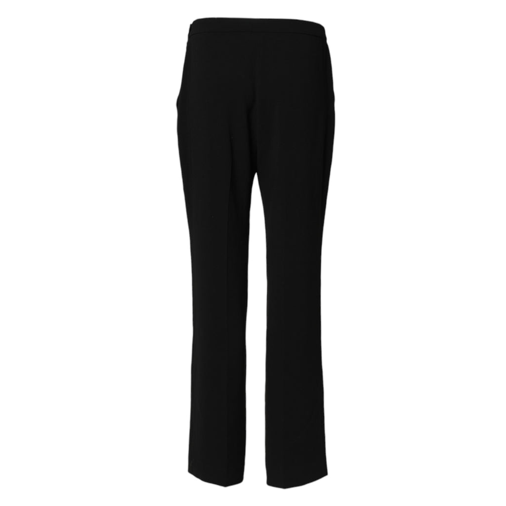 Aspesi Black High Waist Zip Straight Chino Trouser Pants - Eljoys Fashion 