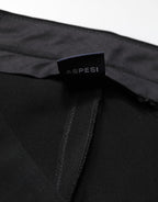 Aspesi Black High Waist Zip Straight Chino Trouser Pants - Eljoys Fashion 