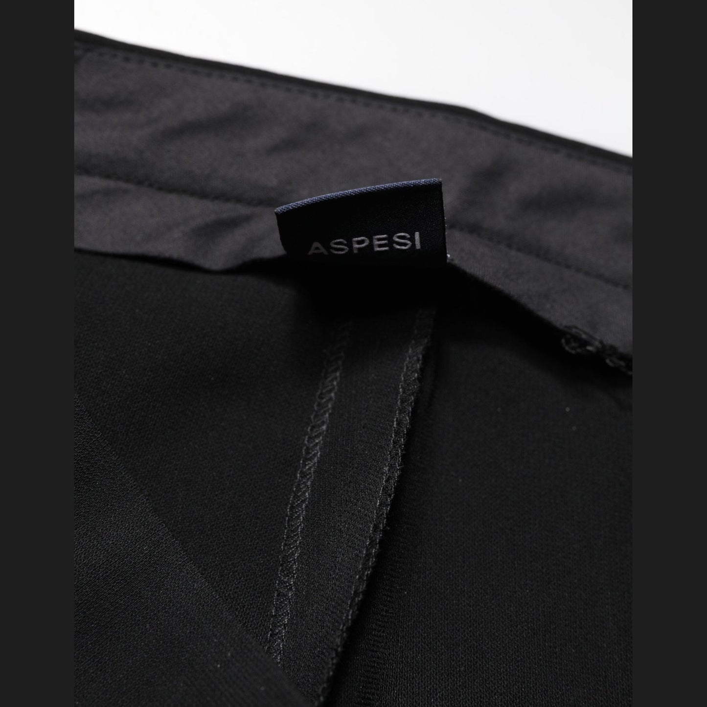 Aspesi Black High Waist Zip Straight Chino Trouser Pants Aspesi
