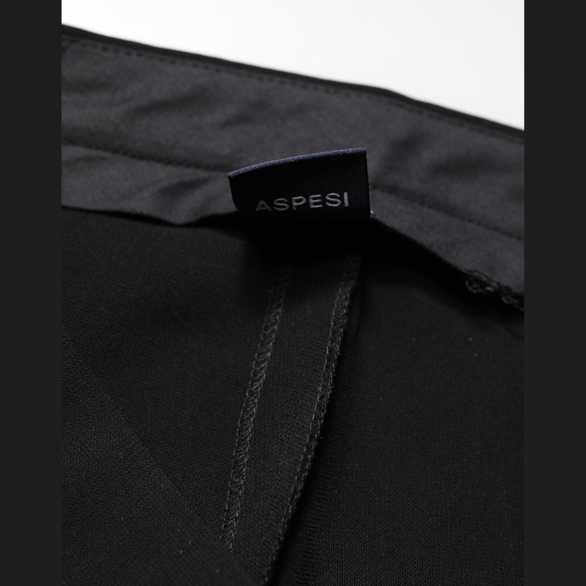 Aspesi Black High Waist Zip Straight Chino Trouser Pants Aspesi