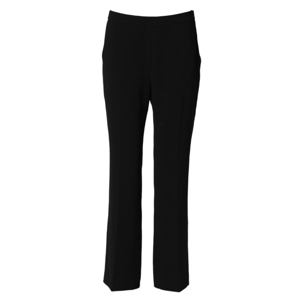 Aspesi Black High Waist Zip Straight Chino Trouser Pants - Eljoys Fashion 