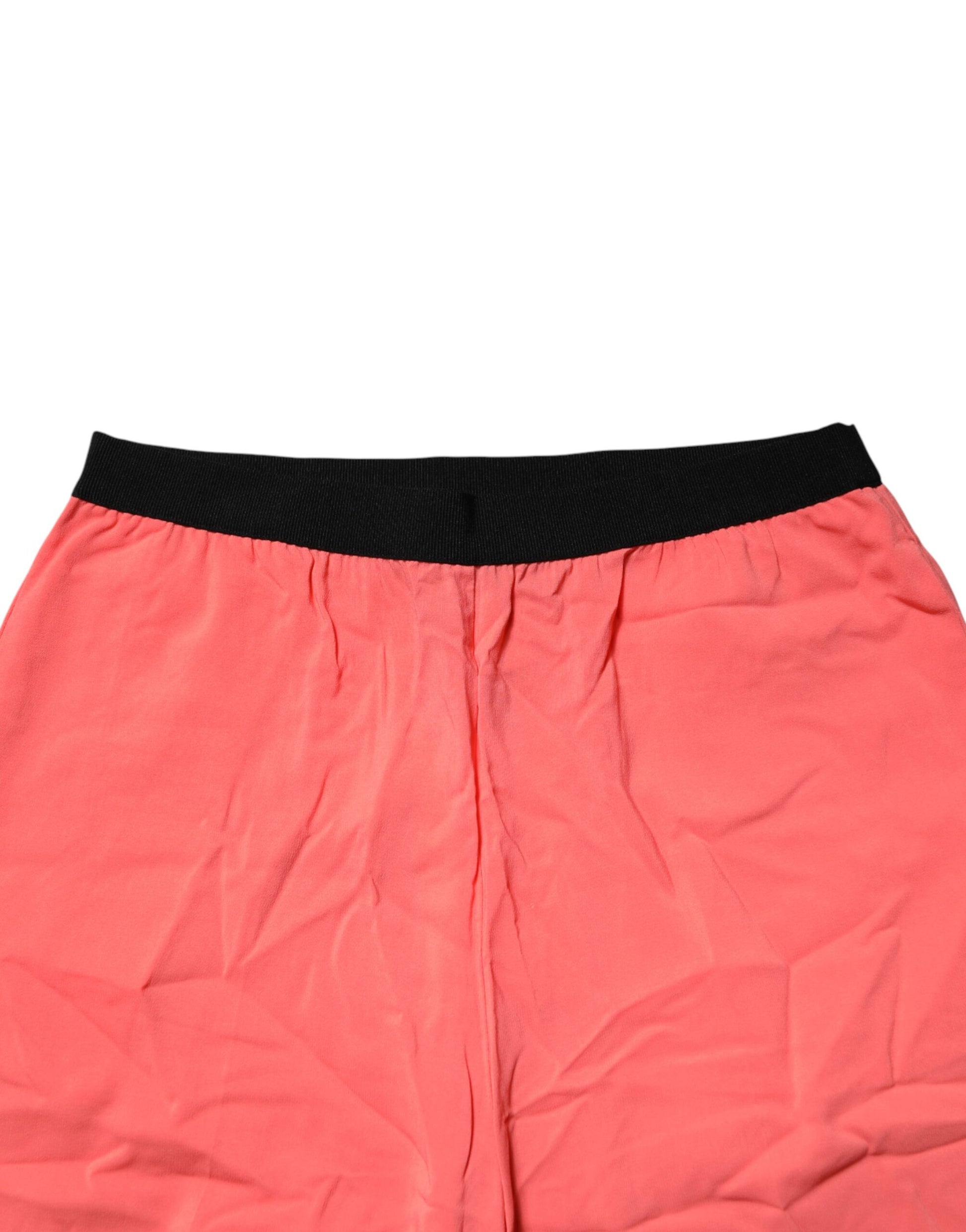Jucca Neon Pink High Waist Straight Wide Leg Trouser Pants Jucca