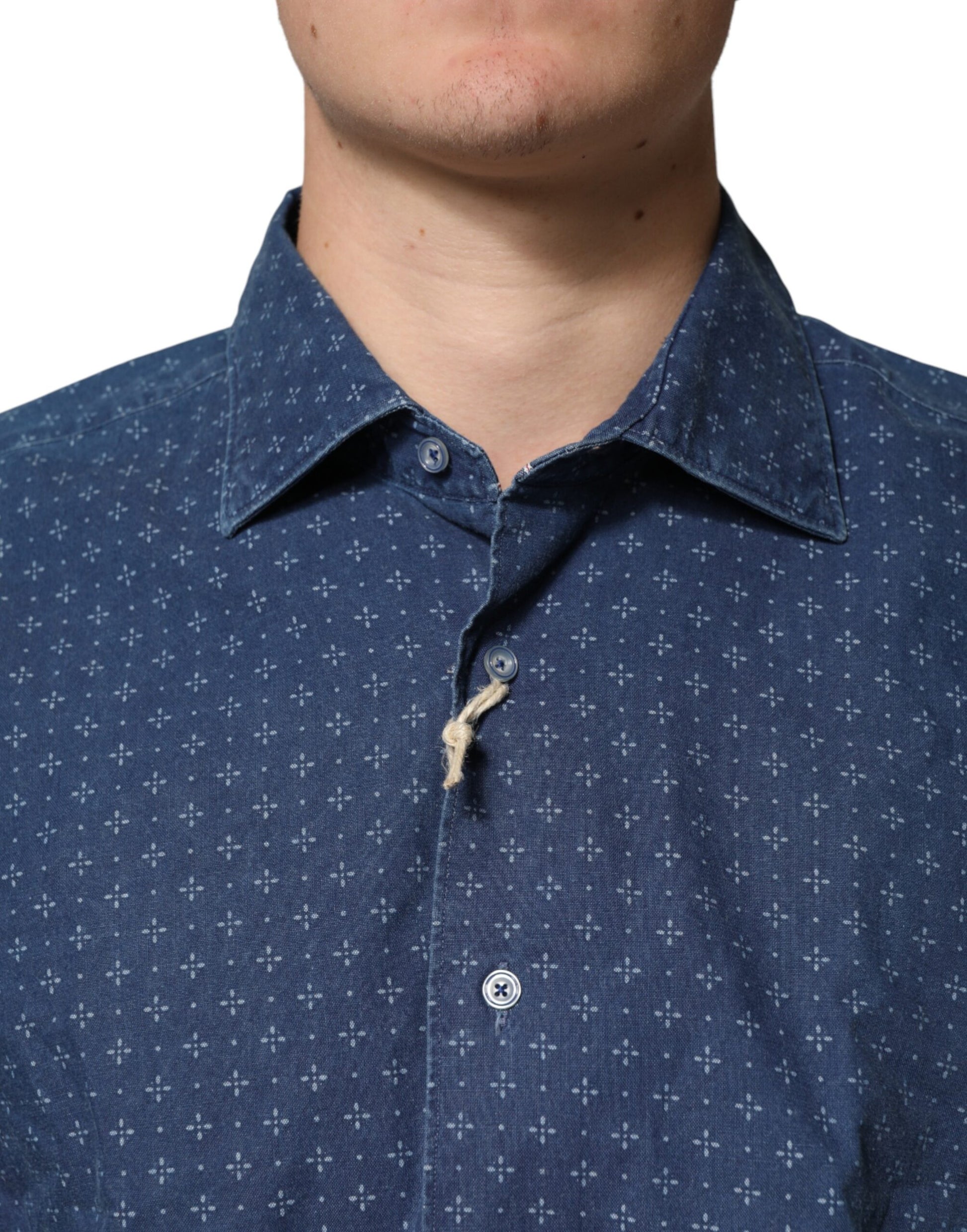 Orian 1968 Blue Button Down Long Sleeves Men Shirt Orian 1968
