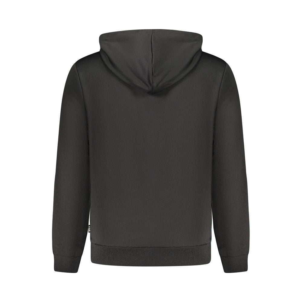 Black Fila Nero polyester men's sweatshirt with a crewneck design and subtle branding, displayed on a plain background.