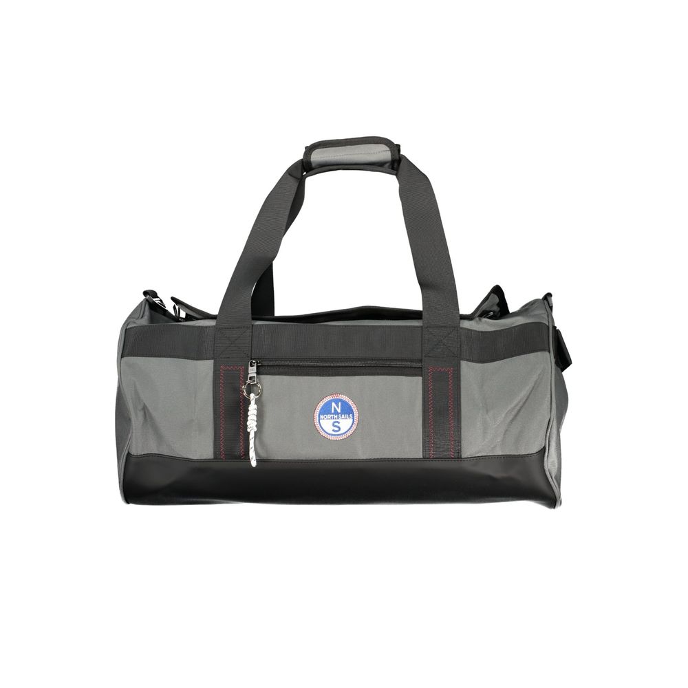 North Sails Grigio polyester men's duffle bag with handles and zipper closure, designed for travel and storage.
