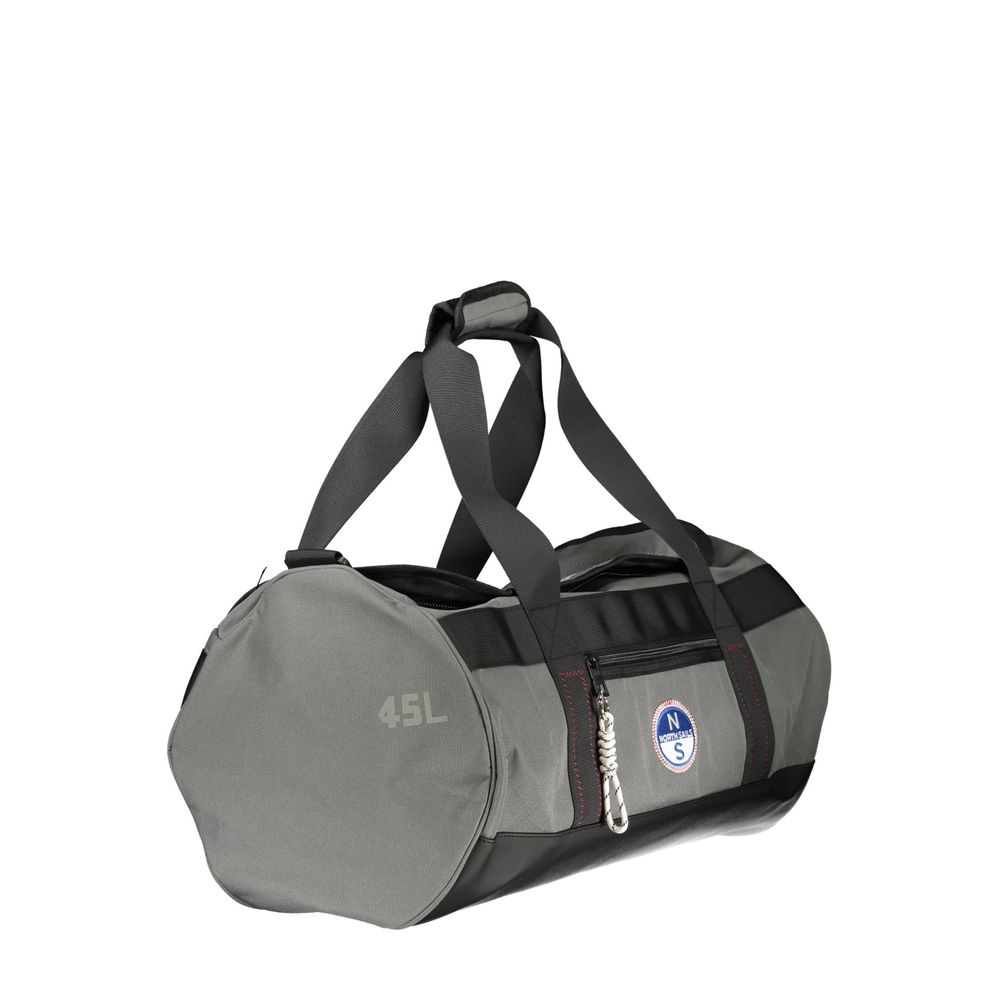 North Sails Grigio polyester men's duffle bag with handles and zip closure, featuring the North Sails logo on the side.