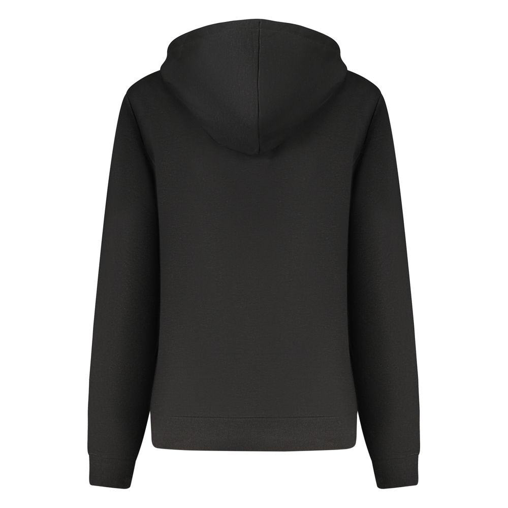 Black Fila women's cotton hoodie with a relaxed fit, featuring the Fila logo on the chest and a drawstring hood.