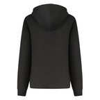 Black Fila women's cotton hoodie with a relaxed fit, featuring the Fila logo on the chest and a drawstring hood.