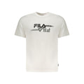 White Fila cotton men's T-shirt with crew neck and short sleeves, casual and comfortable for everyday wear.
