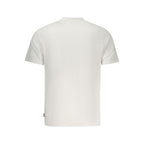 White Fila cotton men's T-shirt with crew neck and short sleeves, casual and comfortable everyday wear.
