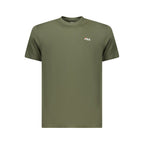 Green Fila organic cotton men's T-shirt with a relaxed fit and crew neckline, showcasing a casual, comfortable style.