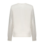 White Fila women's cotton sweatshirt with long sleeves and crew neckline, casual and comfortable for everyday wear.