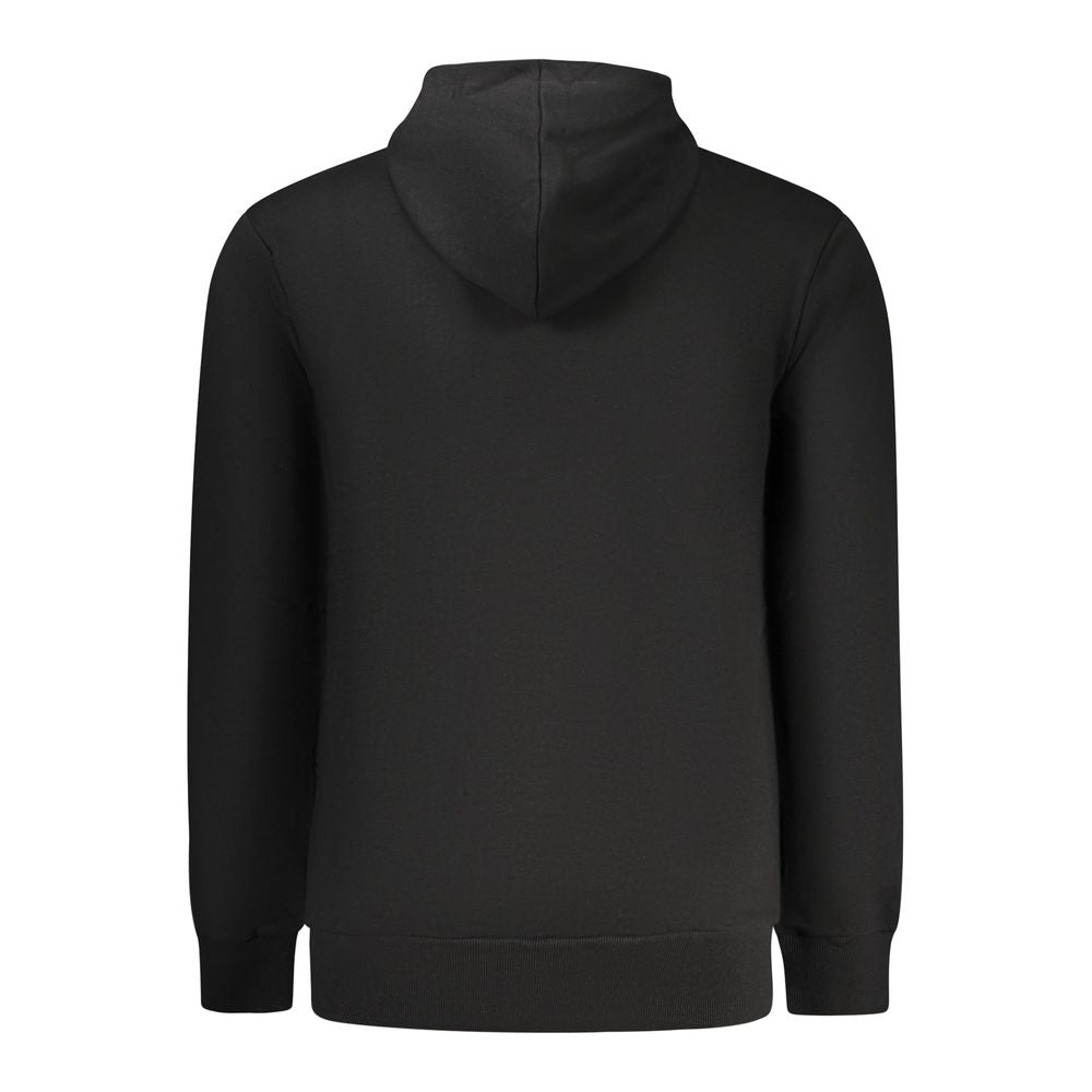 Black cotton men's hoodie by Fila featuring a classic design and comfortable fit.