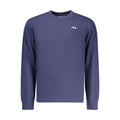 Blue Fila men's organic cotton sweatshirt displayed flat, showcasing its soft fabric and classic fit.
