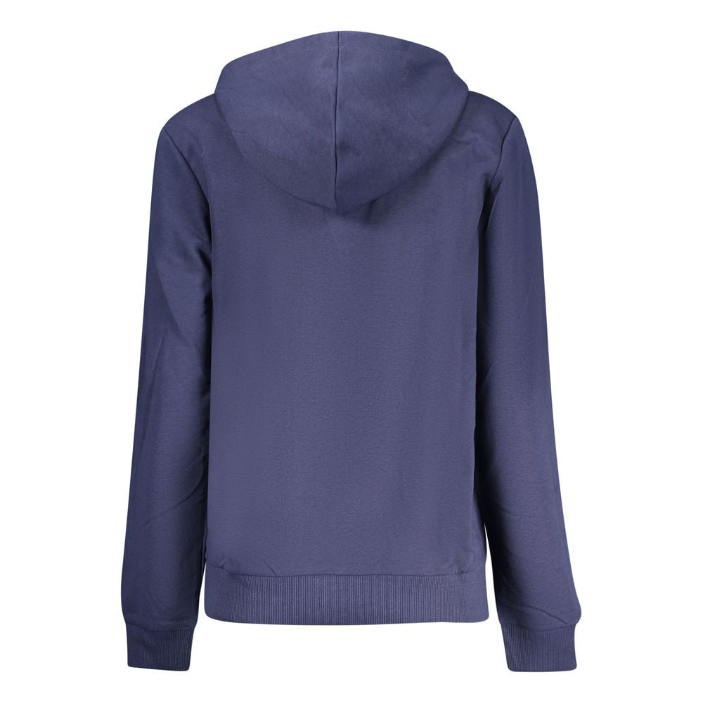 Blue Fila women's hoodie made from organic cotton, featuring a comfortable fit and casual style.