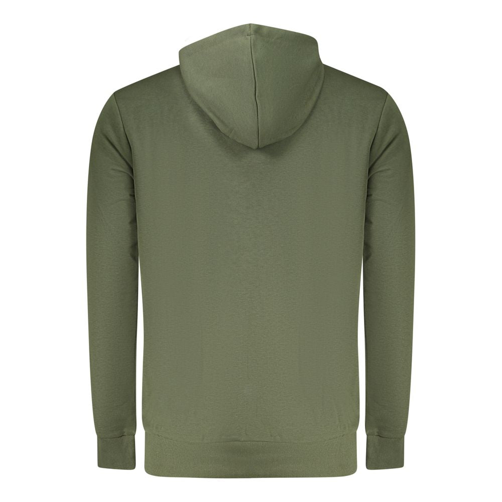 Green Fila cotton men's hoodie with a front pocket and hood, casual athletic style.