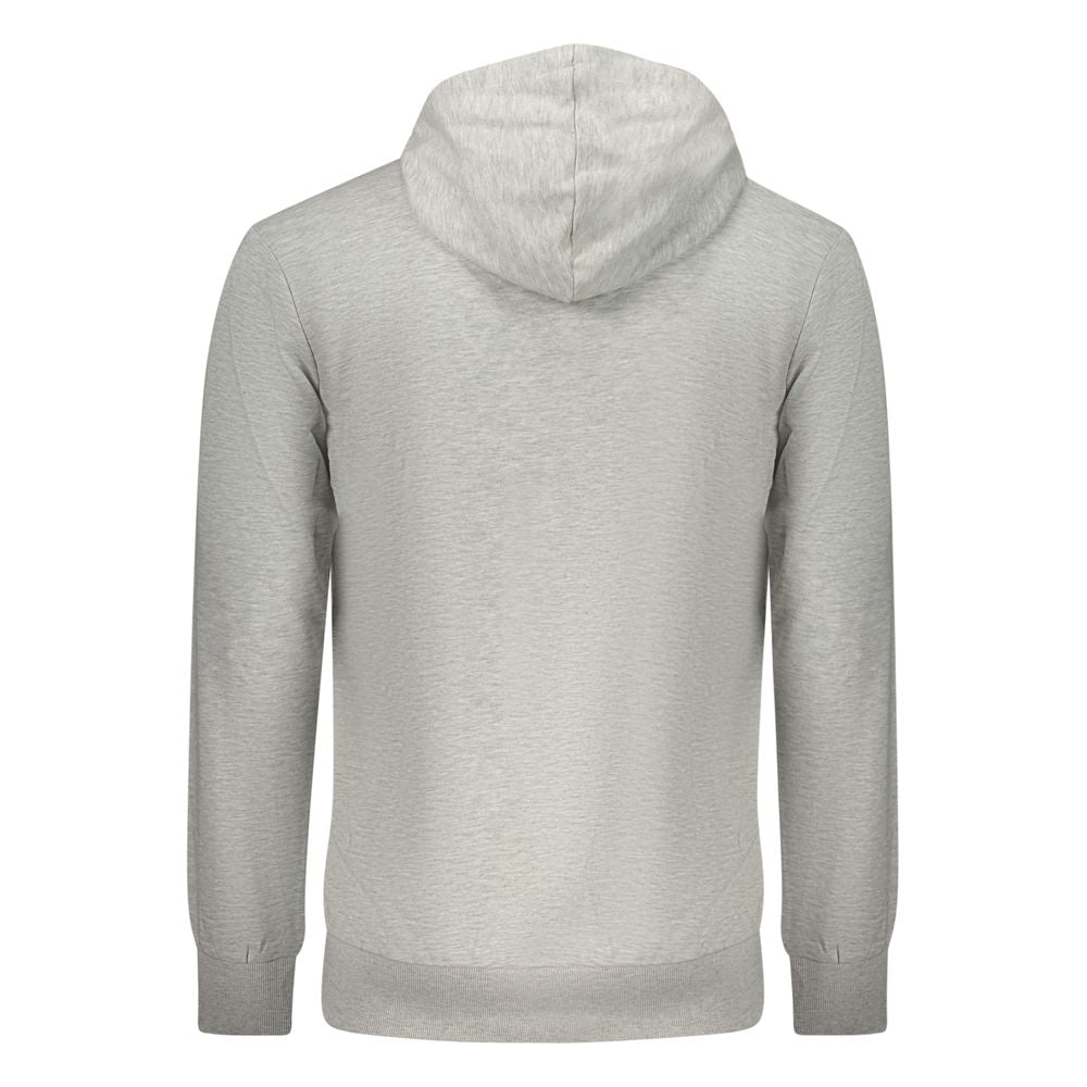 Gray Fila cotton men's sweatshirt featuring a classic fit and ribbed cuffs, displayed on a plain background.