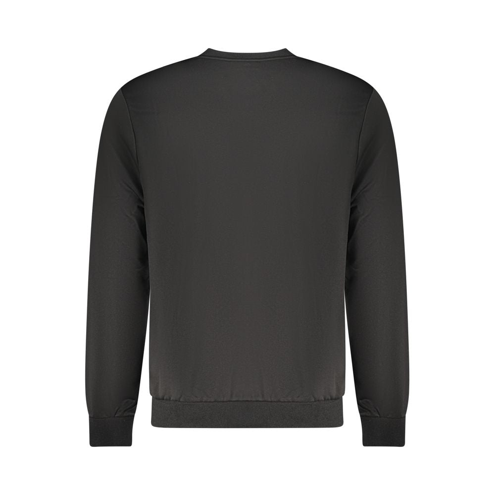 Black polyester men's sweatshirt by Fila, featuring a classic fit and subtle branding, ideal for casual wear.