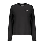 Black cotton women's sweatshirt by Fila with a relaxed fit and subtle logo detail, perfect for casual wear.
