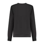 Black Fila women's cotton sweatshirt with long sleeves and a relaxed fit, displayed on a hanger.