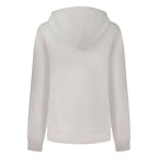 White Fila women's cotton sweatshirt with long sleeves and a classic crew neckline, displayed on a plain background.